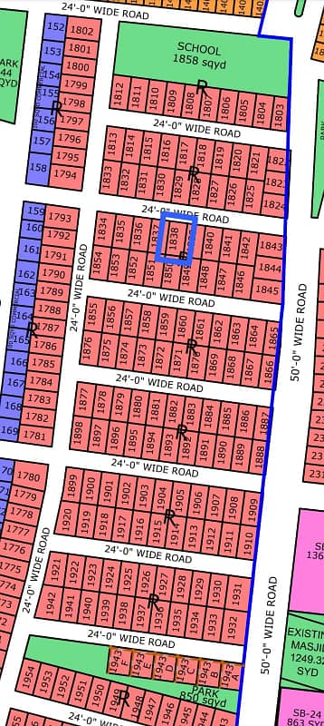 R-1838, 120 Sq Yard, Gold Block 1