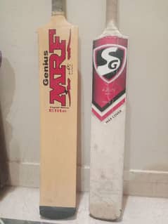 SG hardball bat and MRF tapeball bat wirh Hard ball without grip