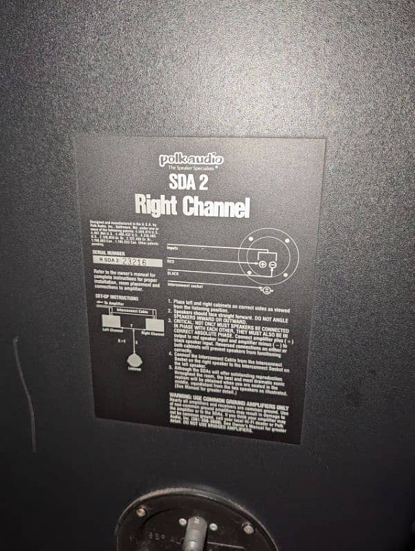 Polk Audio SDA 2 Speakers like kef klipsch B&W 8