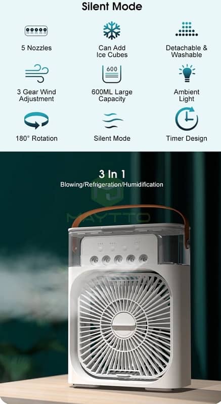 Portable Mist Fan Cooler And Air Conditioner 1