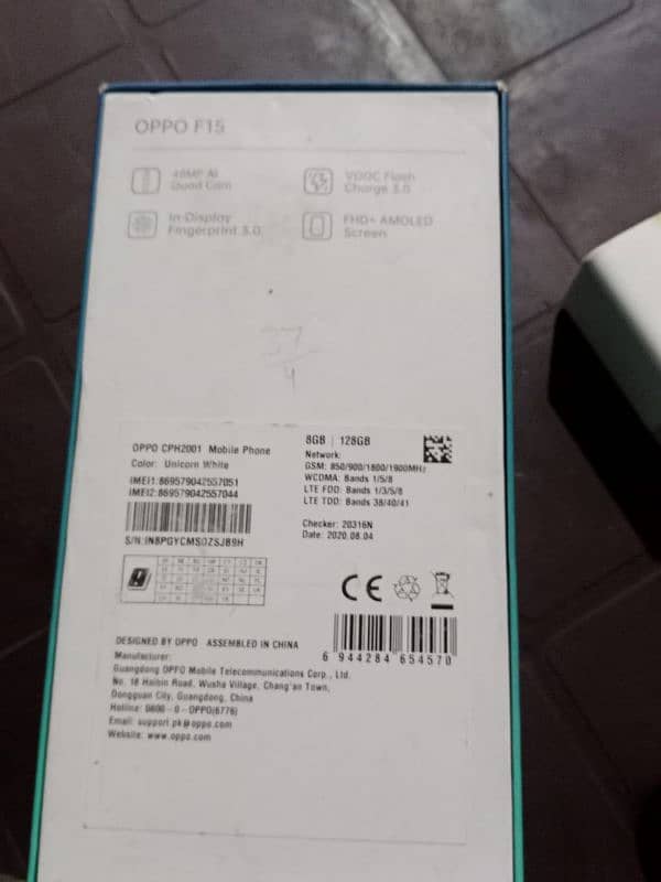 oppo f15 8/128 all okk in good condition in display fingerprint 3
