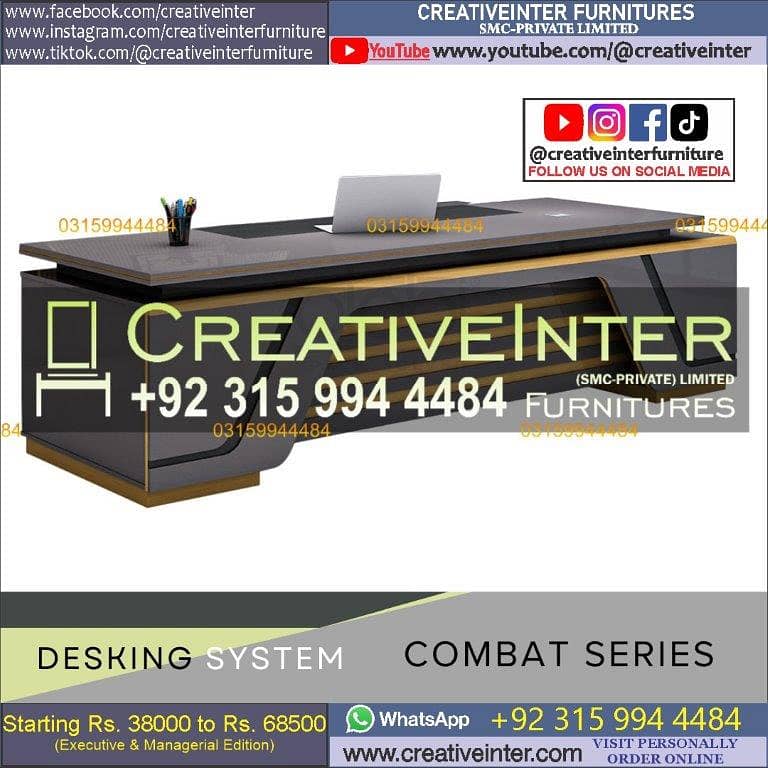 Office Table Modern Desktop Computer Desk Gaming PC Laptop Desk Work 4