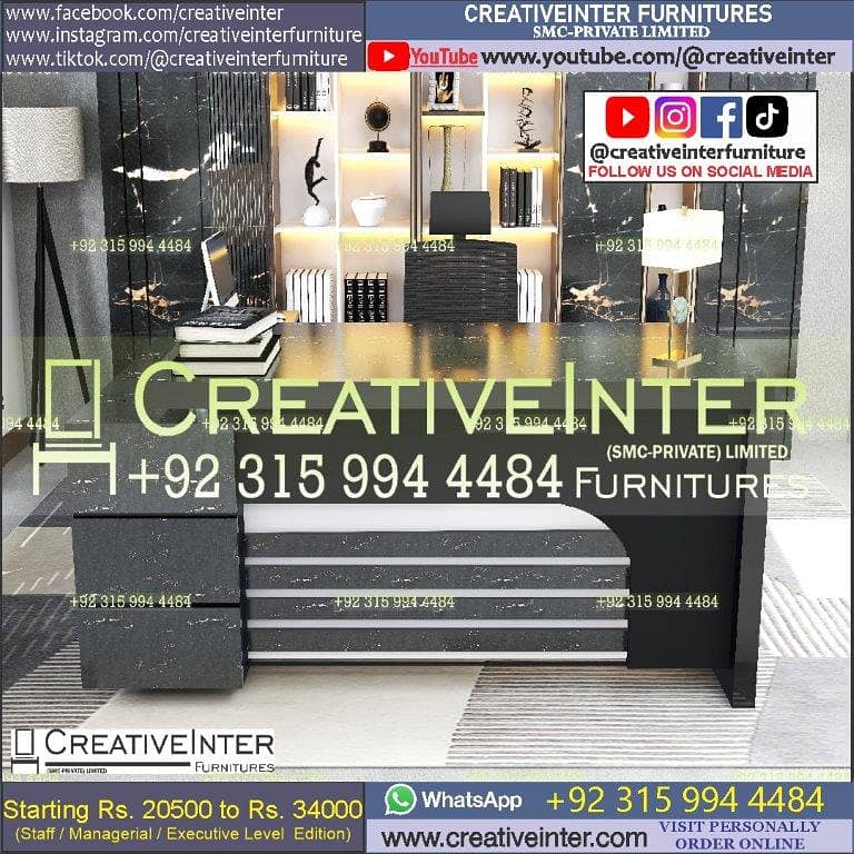 Office Table Modern Desktop Computer Desk Gaming PC Laptop Desk Work 17