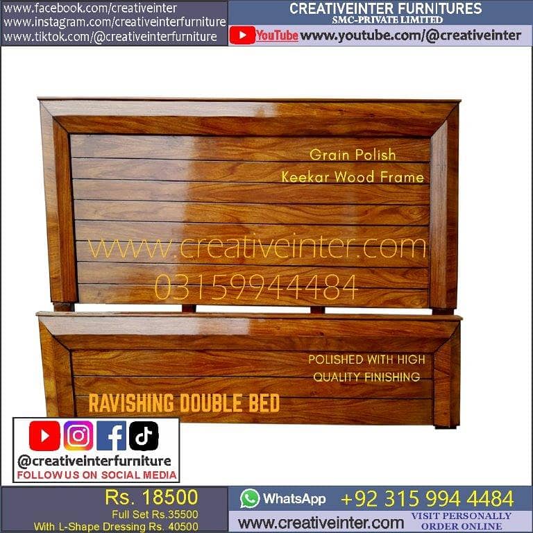 Double Bed Single King Size Dressing Side Table Queen Set Furniture 17