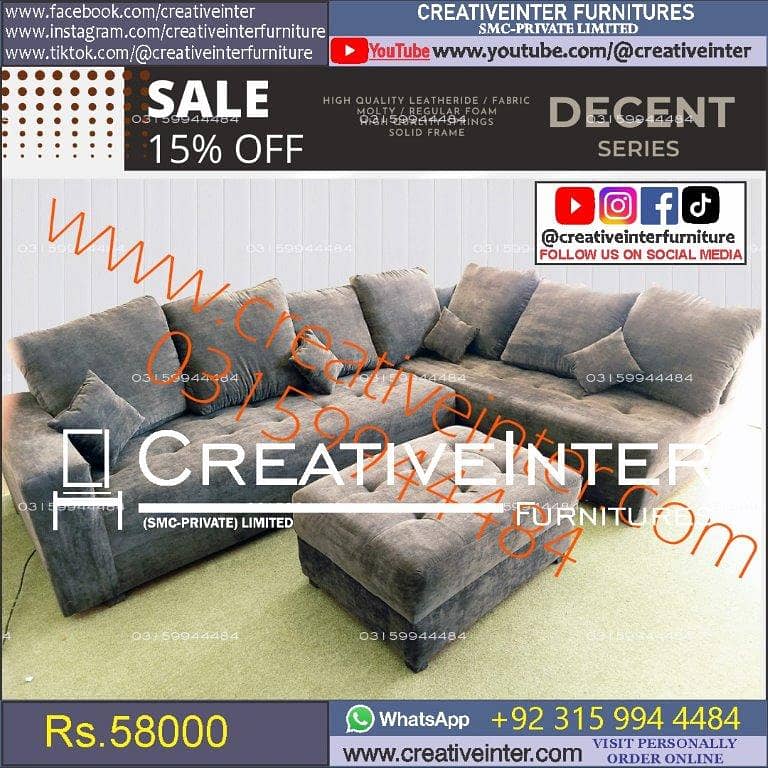 Sofa set color bed dining office table chair cupboard coffee center 6