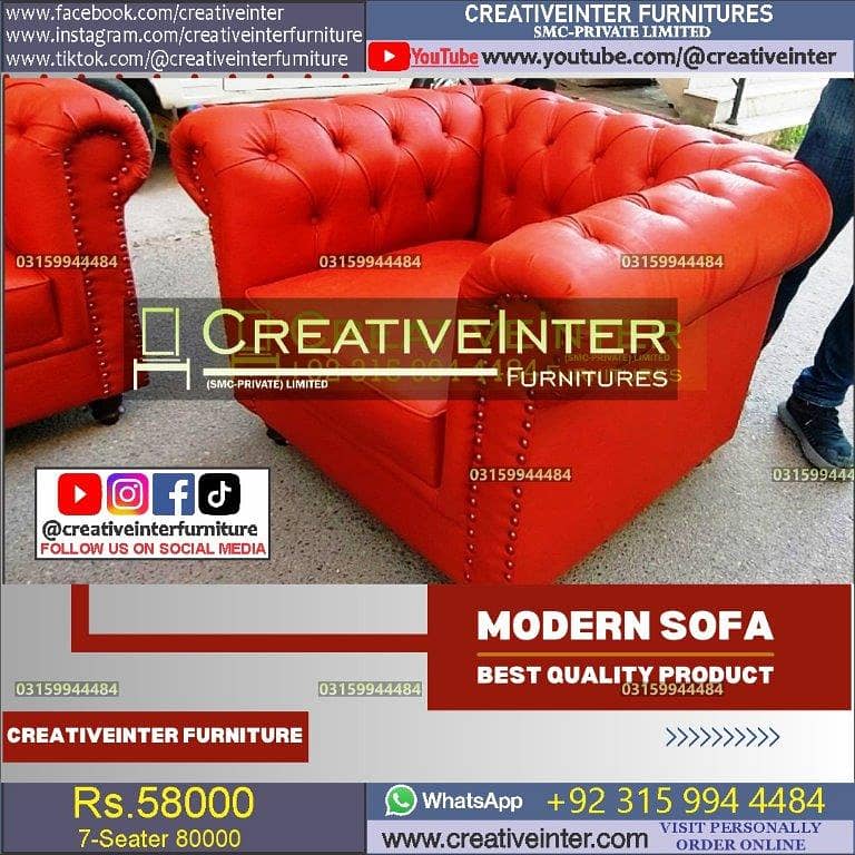 Sofa set color bed dining office table chair cupboard coffee center 7