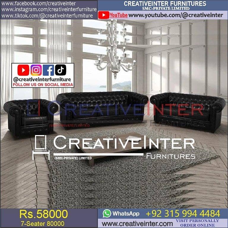 Sofa set color bed dining office table chair cupboard coffee center 8
