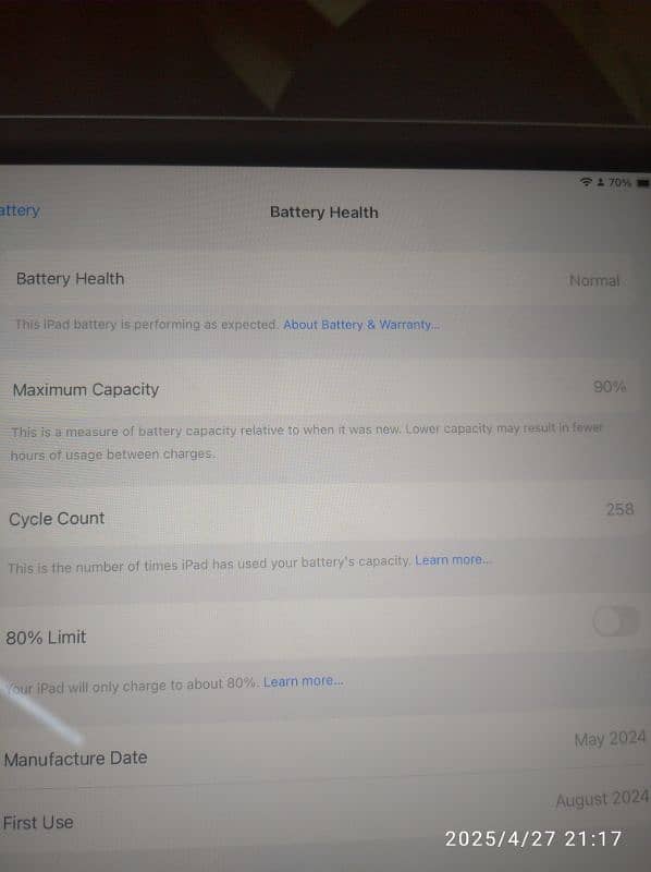 iPad Air 6 M2 | In warranty |Purple Colour , 11 Inches, 128GB with box 6