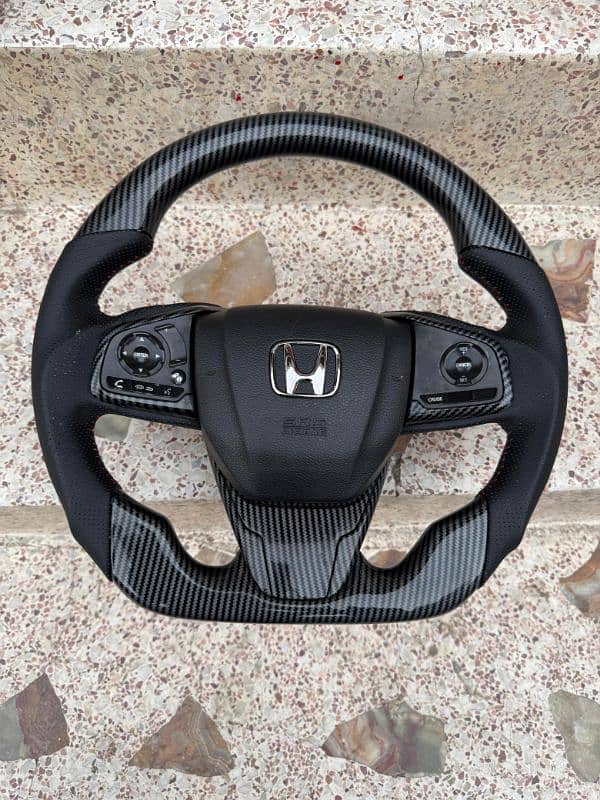 Honda civic x carbon fiber steering 0