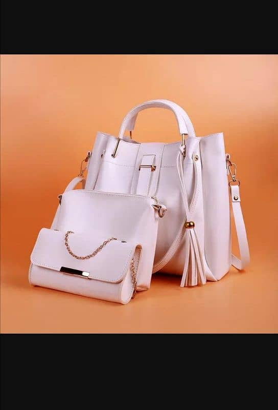 women's PU Leather plain hand bags 1