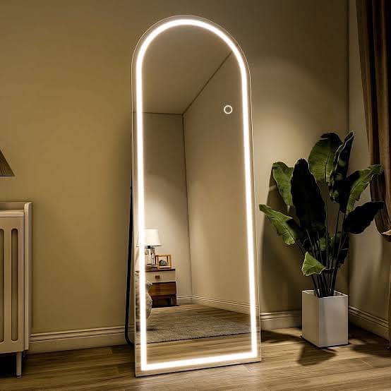   Stylish Full-Length Standing Mirror with LED Lights – Brand New! 0