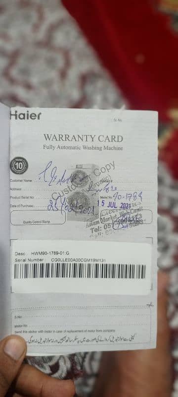 Haier fully automatic washing machine HWM 90-1789 7