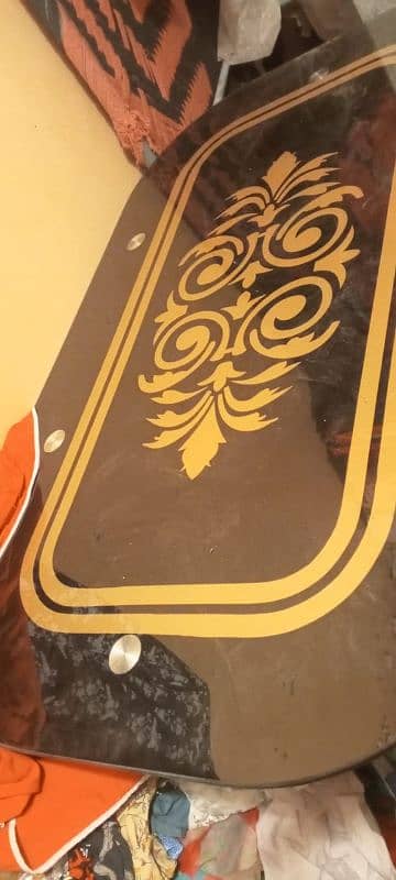 Dining table /  glass top dining / wooden dining / 6 seater dining tab 4