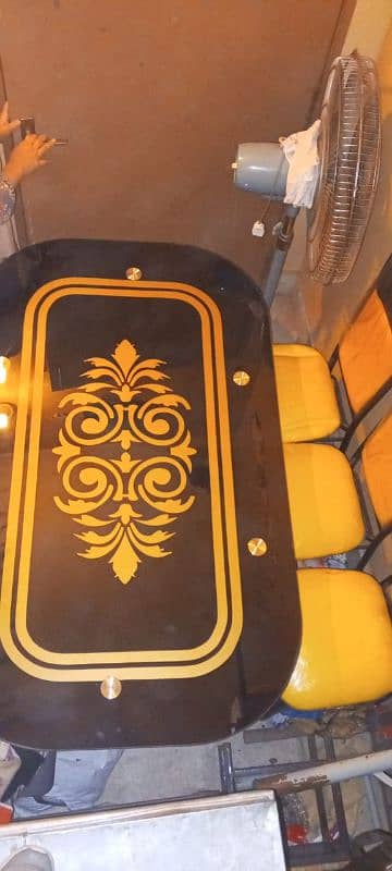 Dining table /  glass top dining / wooden dining / 6 seater dining tab 7