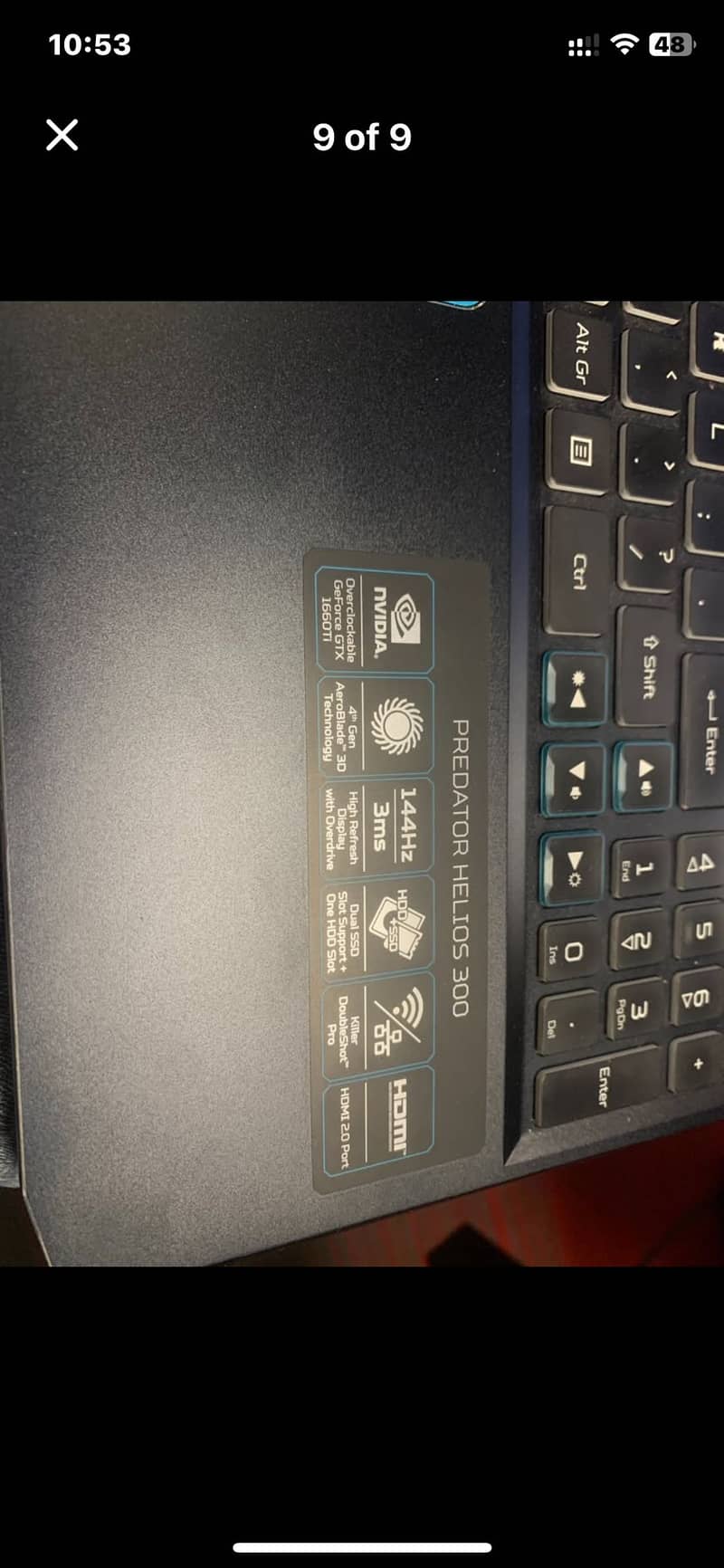 Acer Predator Helios 300 Intel Core i7 9 gen 6