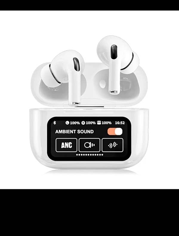 A9 pro Air pods Bluetooth Digital Touch Display with charging Cable 0