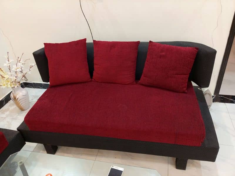 comfortable red sofa set 0
