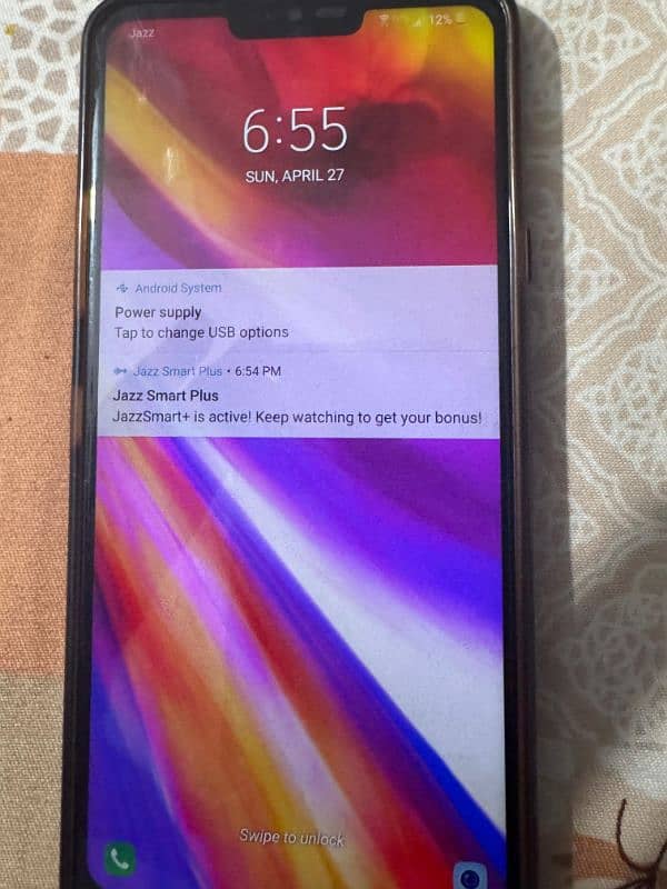 Lg g7 think pta approved 4gb / 64 gb free cover+ charger type c . . 2
