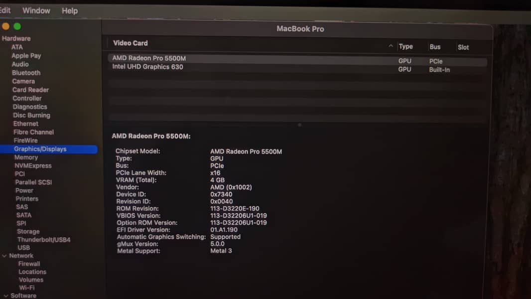 MacBook Pro 2019 | 16" | i9 8 core | 16GB | 1TB | 4GB GPU 12