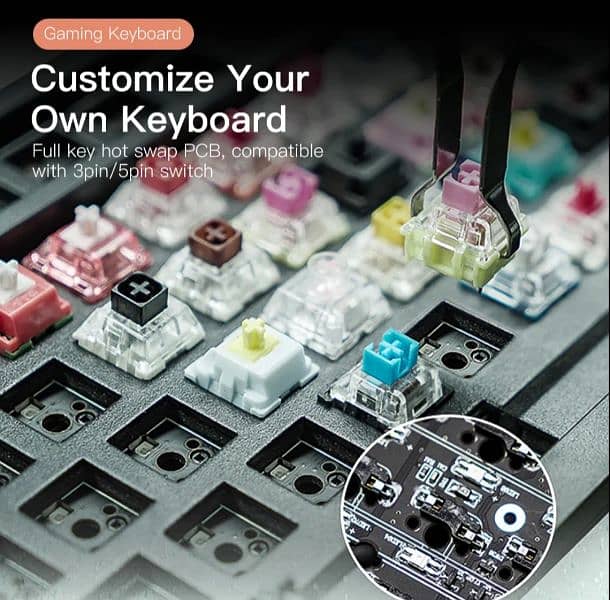 Gaming keyboard wireless rgb 61 keys best for gaming 2