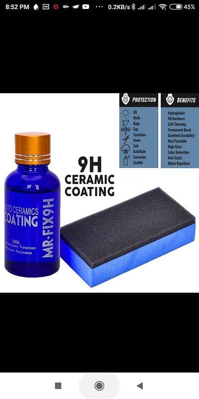 2x 9H Ceramic Coating Paint Care Car Glass Nano Liquid Hydrophobic Au 3
