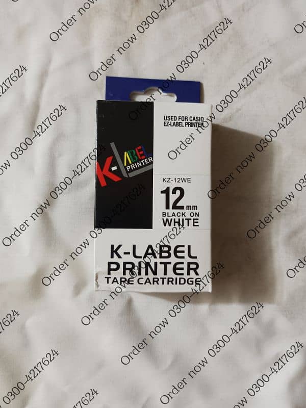 12mm printing cartridges Casio label photo copier  white on black 2