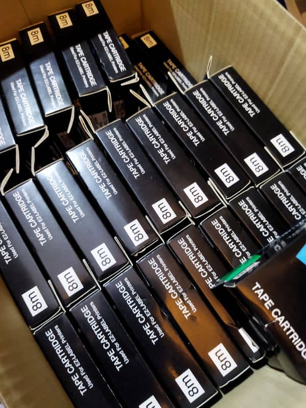 12mm printing cartridges Casio label photo copier  white on black 6