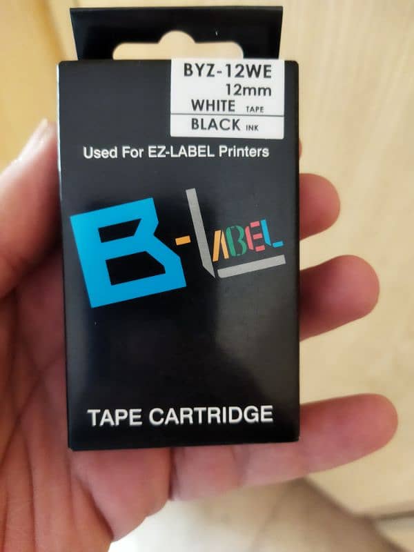 12mm printing cartridges Casio label photo copier  white on black 12