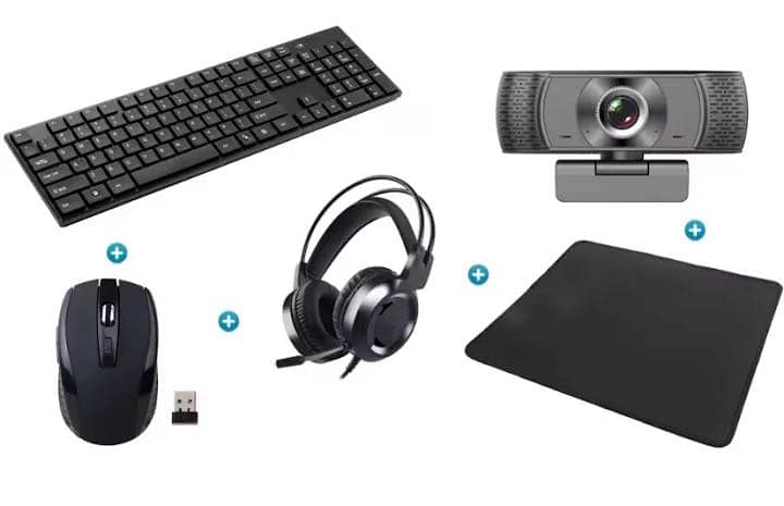 Laser 5-in-1 Home Office Pack Wireless Mouse,Keyboard,WebCam,etc 0