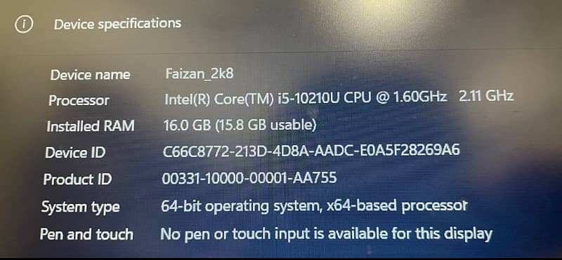 Hp Probook core i5 10th gen 7