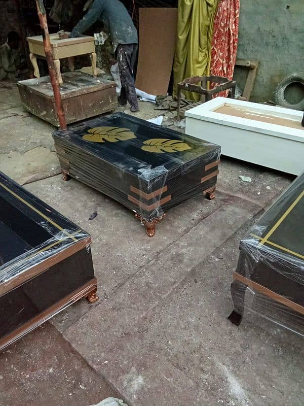 wooden table with Glass top 3
