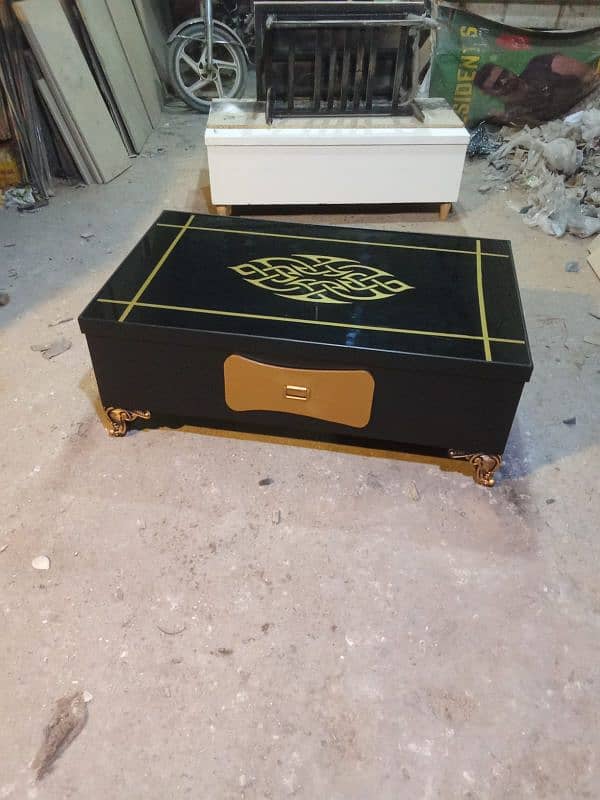 wooden table with Glass top 6