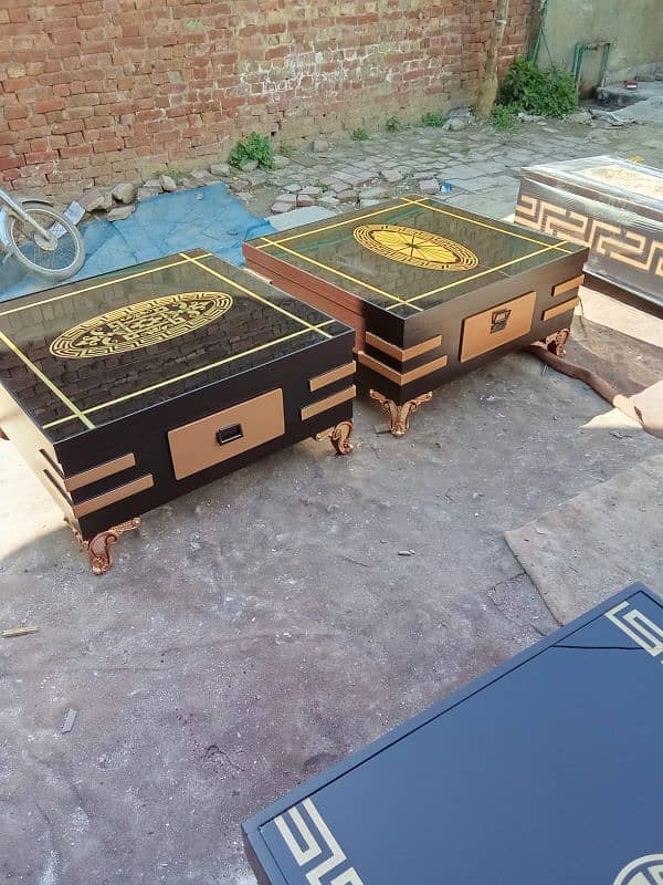 wooden table with Glass top 7