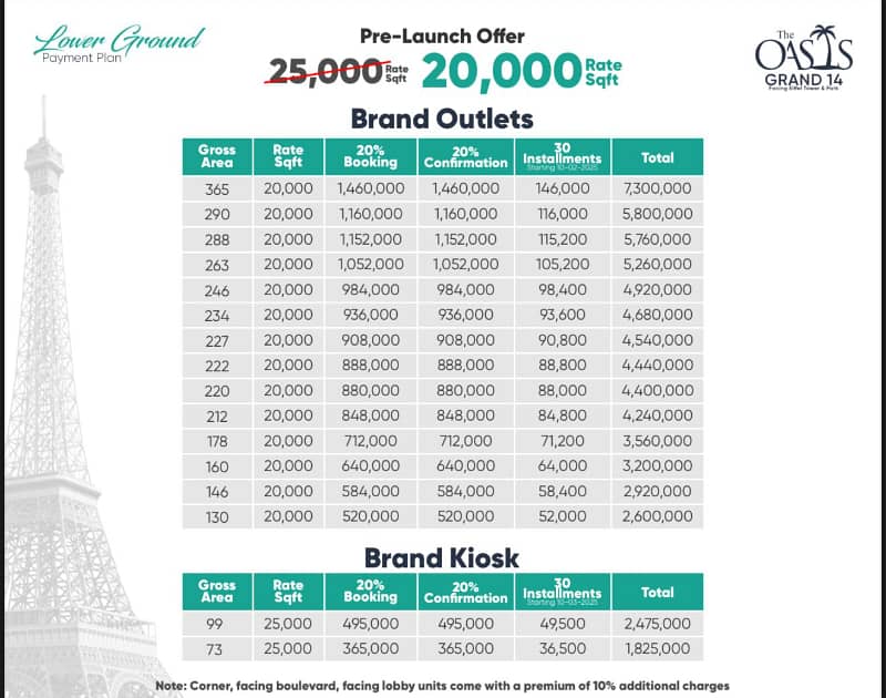 One-Bed Apartments On Easy Installment Best Eiffel Tower View In Bahria Town DownTown Raya Book Now 2
