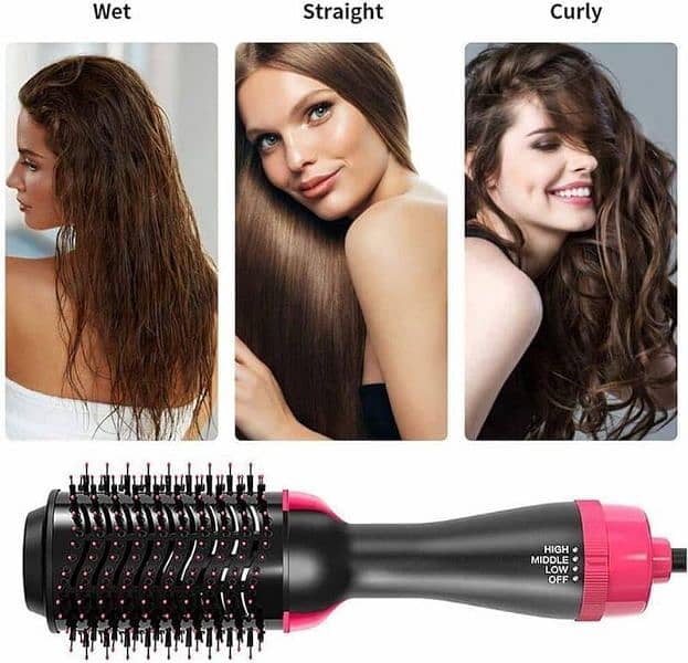 4-in-1 Hair Dryer Brush – Dryer, Comb, Curler & Straightener! 1