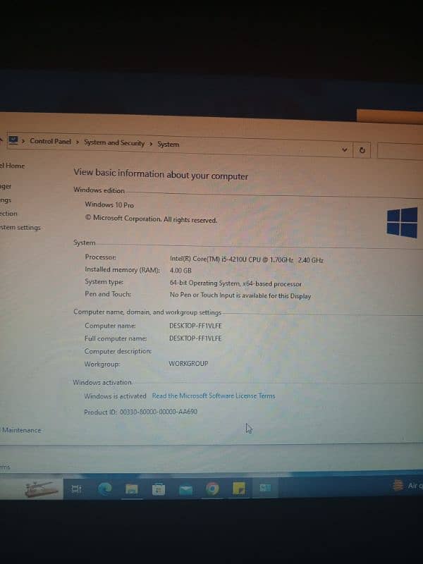 DELL CORE I 5 4 GENERATION 4GB RAM 500HDD ALL OK CONDITION 2