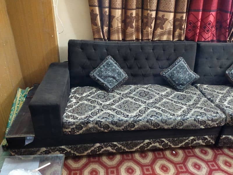 L shape sofa + deewan 1