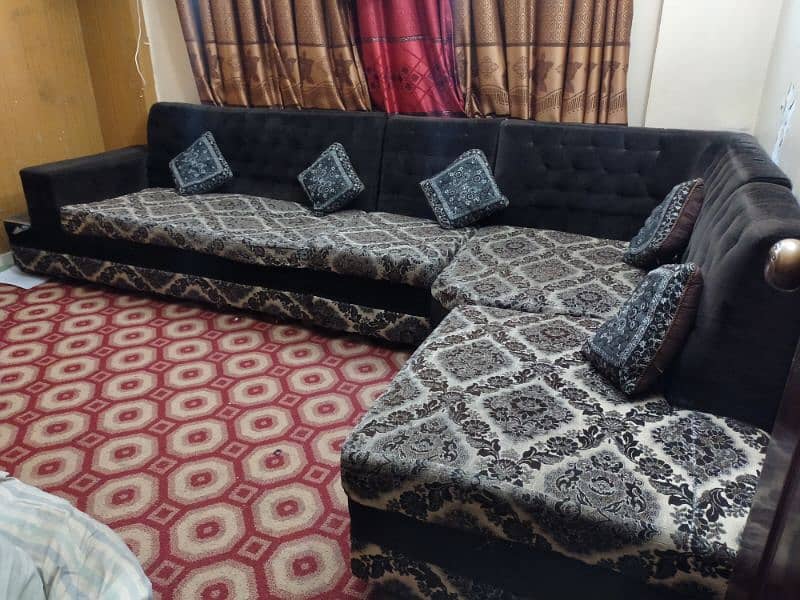 L shape sofa + deewan 5