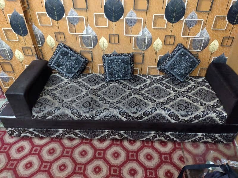 L shape sofa + deewan 6