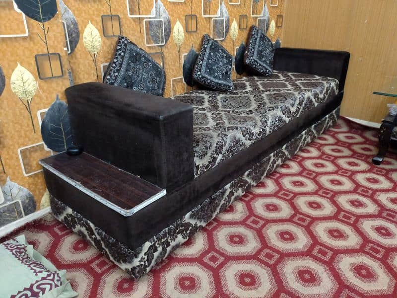 L shape sofa + deewan 8