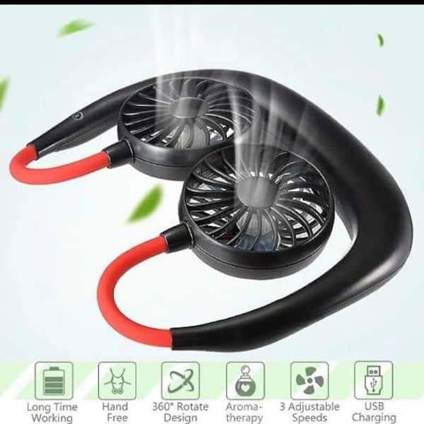 Wearable Sports Portable Rechargeable Fan 0