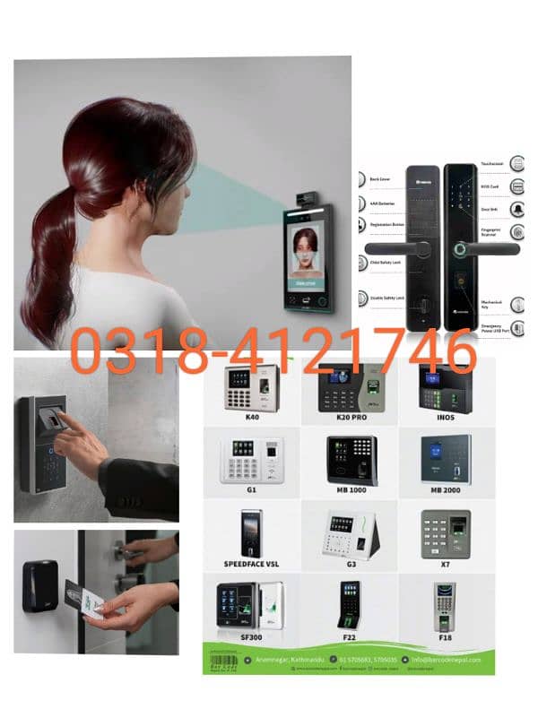 smart fingerprint handle electric main door lock access control system 0