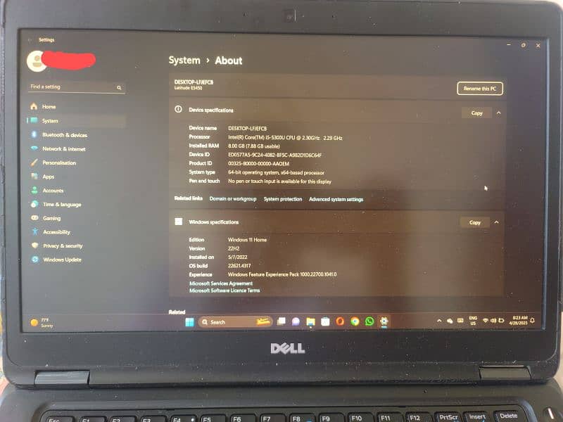 Dell Latitude E5450 i5-5300 U 8/128 GB Windows 11 Home 2