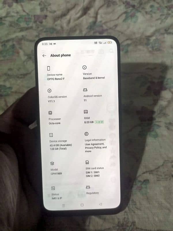 Oppo Reno 2f mobile for sale original condition 2