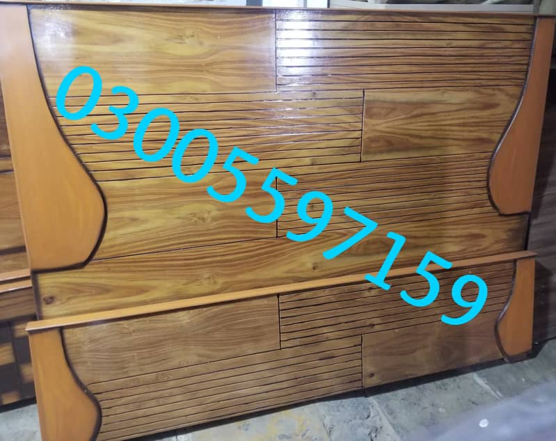 solid wood double bed, polish bed single without side table dressing 9