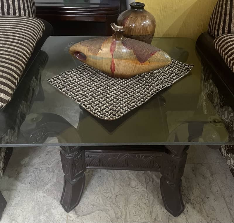 10 seater brown sofa set used for only 1 month with 2 free side tables 7