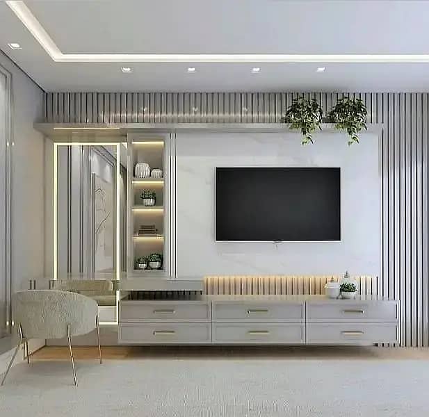 Media Wall Feature Wall. Molding Wall. Bedroom Wall. TV LED Wall Unit 1