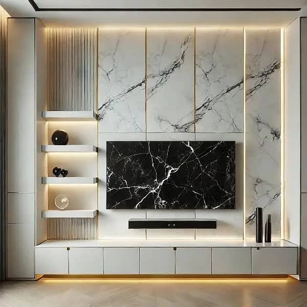 Media Wall Feature Wall. Molding Wall. Bedroom Wall. TV LED Wall Unit 7