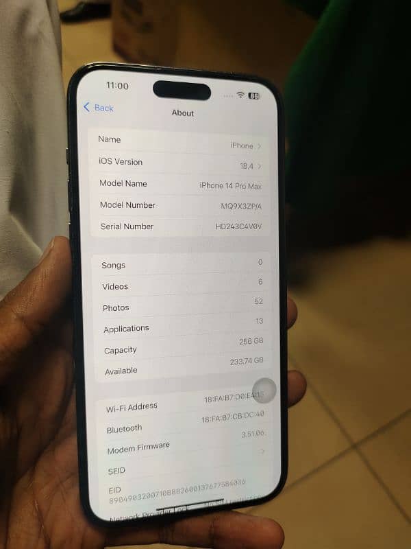 iphone 14 Pro Max 256 PTA approved 93% 5