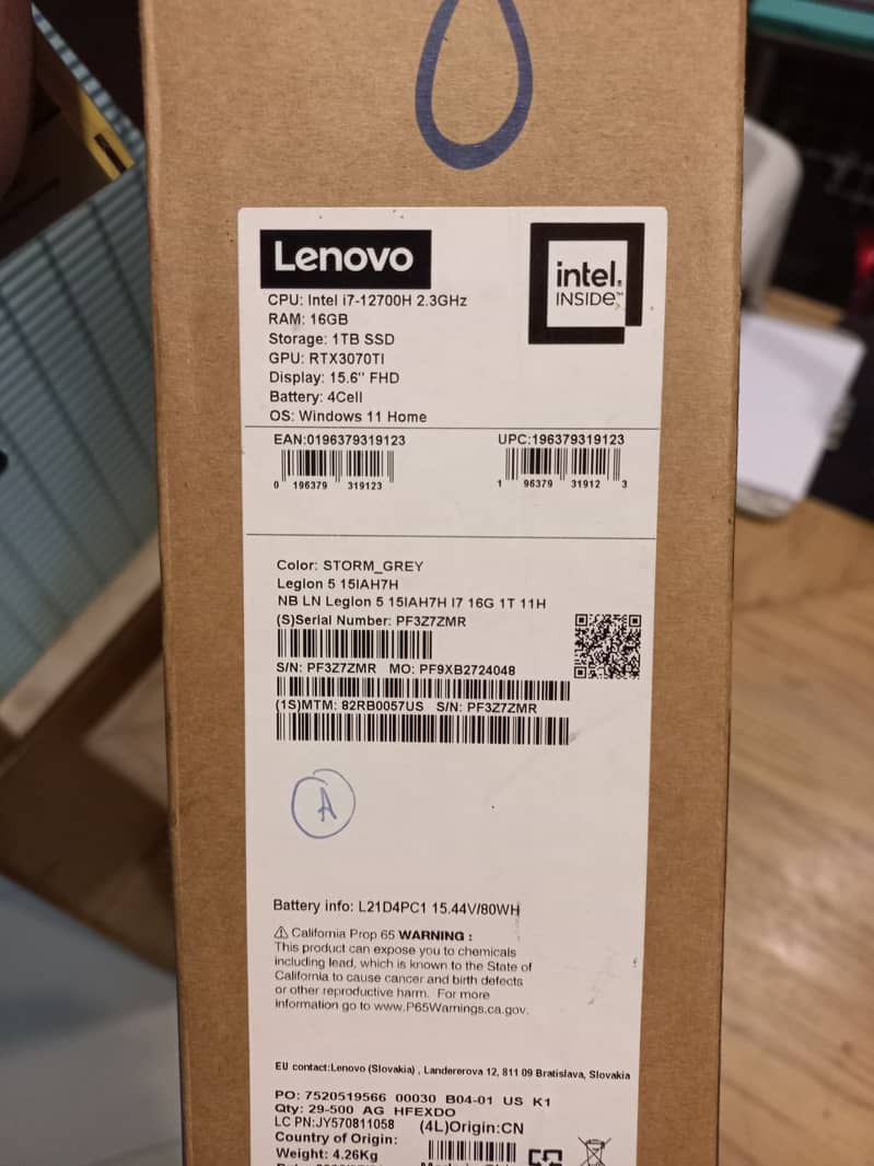 Lenovo Legion 5 Ci7 12700H - 16GB - 1TB - 8GB RTX 3070Ti 7